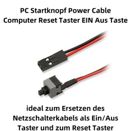 R02 PC Start Button Power Cable - 50 cm Computer Reset Button with On/Off Button, 2-Pin Main Switch (Power SW) for Motherboards - Robust and Flexible Cable for Reliable System Control