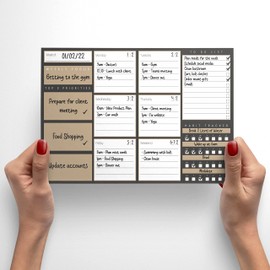 Weekly Planner Pad - A4 Desk Planner with To-Do List | Revision Supplies | Desk Study Planner | Organise Your Week Efficiently with This Schedule Planner Grey)