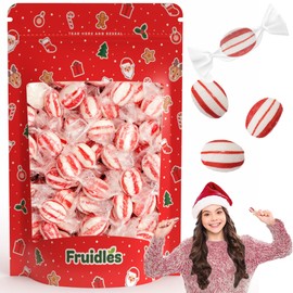 Fruidles Peppermint Hard Candy Balls Rounds, Individually Wrapped (80 Count (1 Pound))