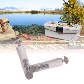 SPYMINNPOO 50pcs Plastic Fishing Rattle Rattlers Worm Jig Fishing Lure Insert Tube Shake Attract Fly Plastic Fishing Sound Bar(Transparent Black) Fishing Supplies