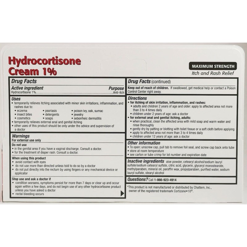 Hydrocortisone 1 % Maximum Strength Anti-Itch Cream With Aloe Vera