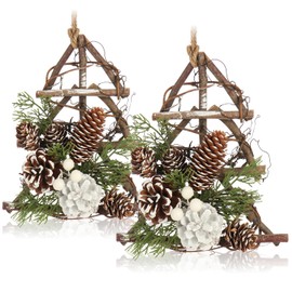 com-four® 2 x Hanging Tree for Christmas Decoration - Christmas Tree Hanger for Winter Design - Handmade Room Decoration for Decorating - Hanging Decoration for Windows and Doors (Pack of 2 - Tree)