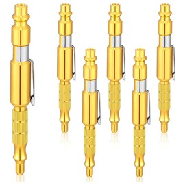 Exqufood 6Pcs 1/4In I/MType Adjustable Pocket Plug Air Blow GunAir Blower for Compressor Air Blower Pen for Dust Cleaning,Gold