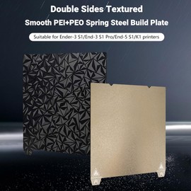 Mingzhe PEI PEO Build Plate 3D Print Bed Textured PEI Surface + Smooth PEO Surface Magnetic Spring Steel Flexible Platform Compatible with Ender-3 S1/ Ender-3 S1 Pro/End-5 S1/K1 3D Printers - 235*235M