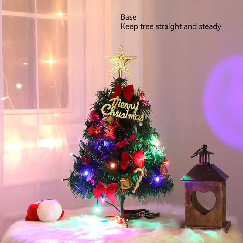 19.7inch Tabletop Christmas Tree Mini Artificial Decorated Christmas Tree Set