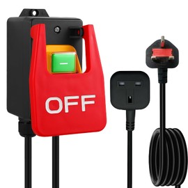 PRITOK 220V Single Phase On/Off Switch: 16A Emergency Stop Push Button Switch, Electromagnetic Pressure Switches, Industrial On Off Push Button Switch with Large Stop Sign Paddle Switch