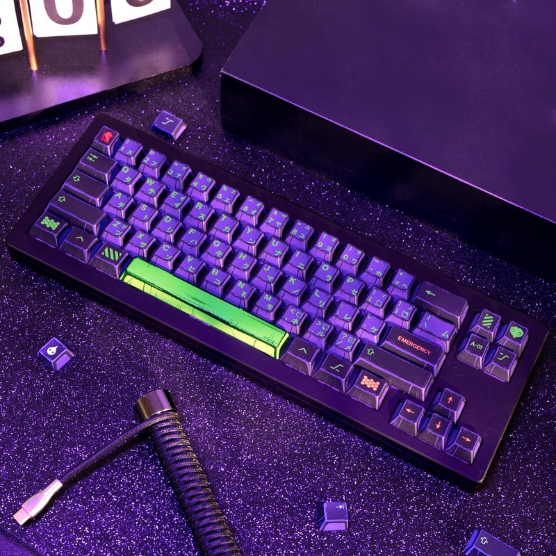 GEKUCAP Manga Themed Japanese Keycaps, Retro PBT Keyboard Key Caps