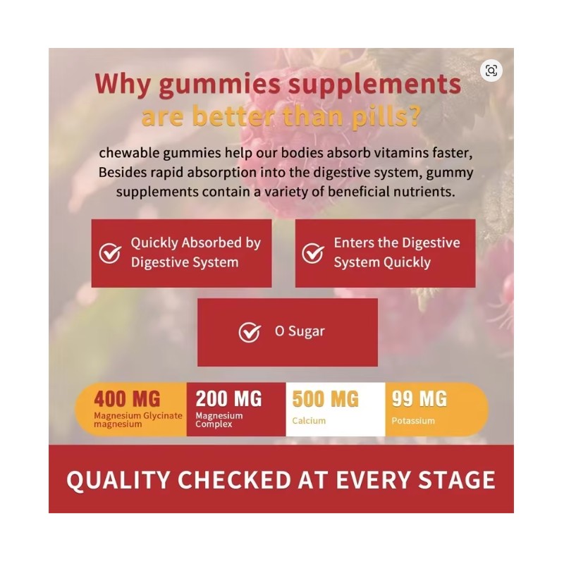 OKONOS Magnesium Citrate Gummies - Natural Berry Flavor