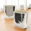 WDHODEC Silver Mirror Mosaic Trash Can (9.8" Tall) | Narrow