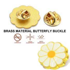 Pack of 10 White Daisy Flower Badge Enamel Lapel Pin 1“, For Men Women Clothes Bags Hats Brooches Jewelry Gift