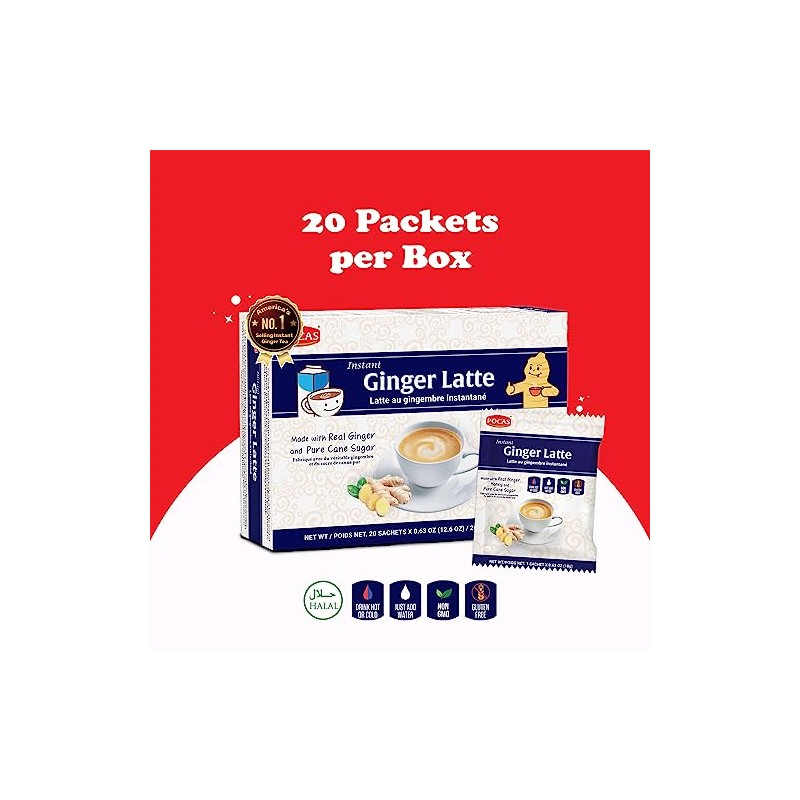Pocas Ginger Latte Instant Tea - Creamy & Delicious Blend