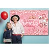 Lnkdeya Pink Rose Glitter Birthday Backdrop - 71x43 in for