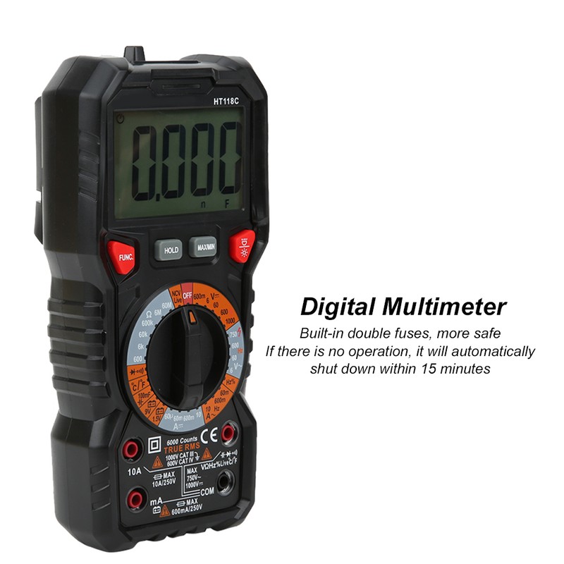 Multimeter Meter 6000 Count Digital Automatic Range True Effective Value