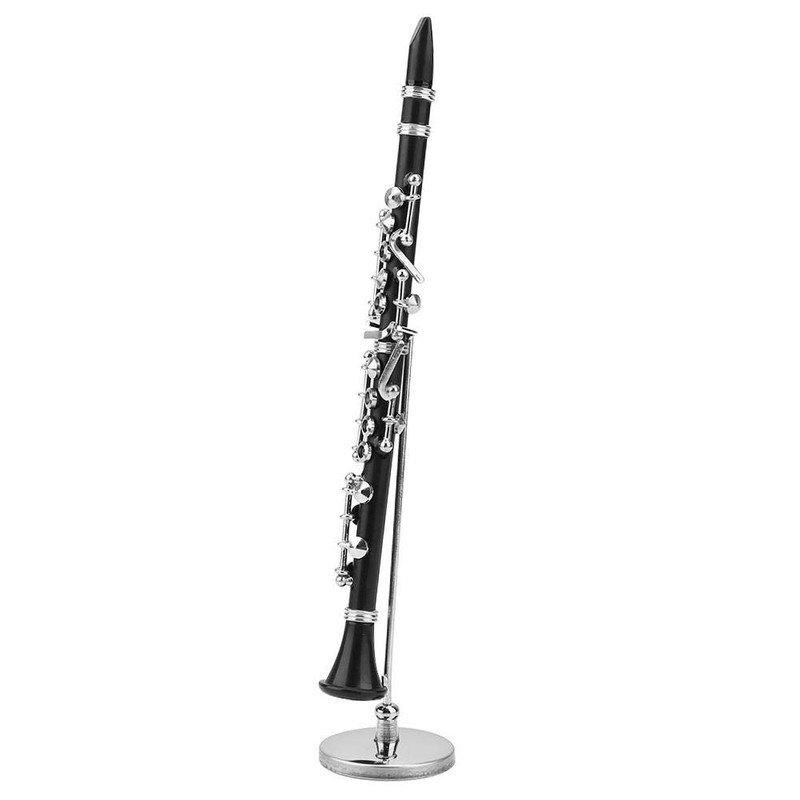 Lazmin Black Miniature Clarinet Model Mini Musical Instrument With Stand