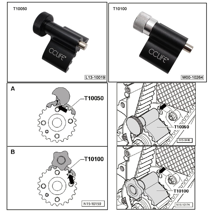 CCLIFE 6-Piece Timing Belt Change Tool Set Adjustment Tool Camshaft
