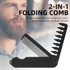 3-in-1 Folding Pocket Comb for Men Portable Wide Tooth Barber