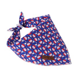 Lionet Paws Cotton Dog Bandanas, Comfortable Blue Red Sundae Dog Triangle Scarf,Birthday Scarves for Small Medium Dogs Pets