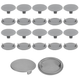 20 Pcs Plastic Hinge Hole Cover,Grey 35mm Diameter Round Flush Hole Covers Caps,Light Durable Mini Flat Cover Up Cracks Concealed Hole Cover,for Furniture Cabinet Cupboard Wardrobes