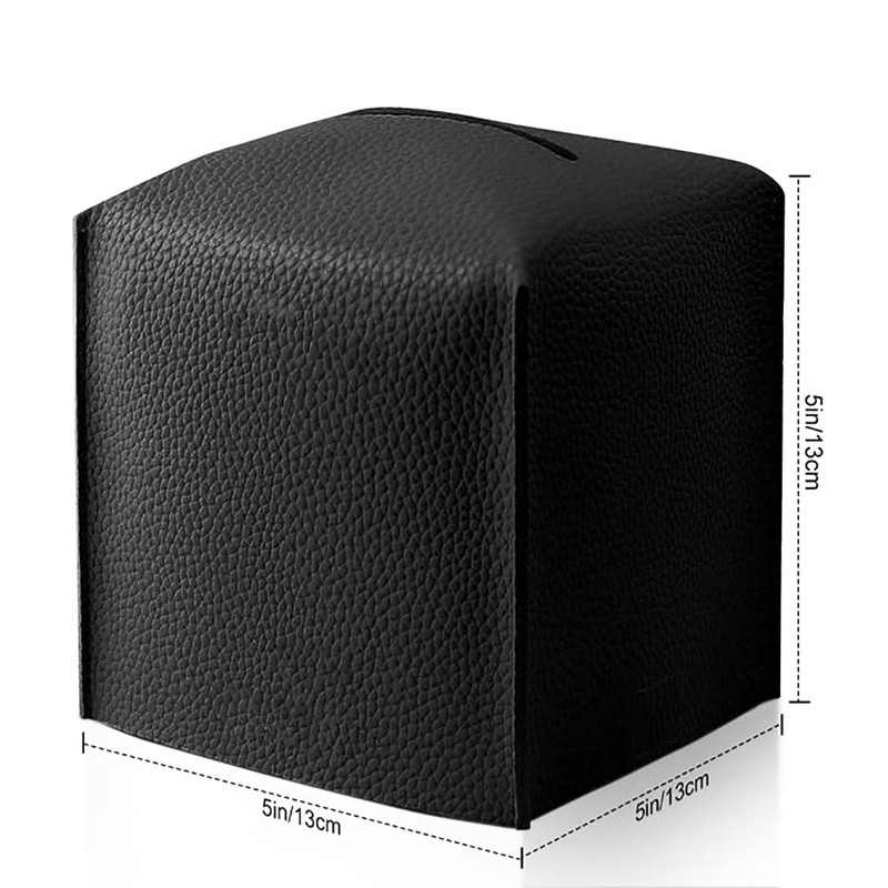VOANZO 2 x Square Modern Dainty PU Leather Tissue Box