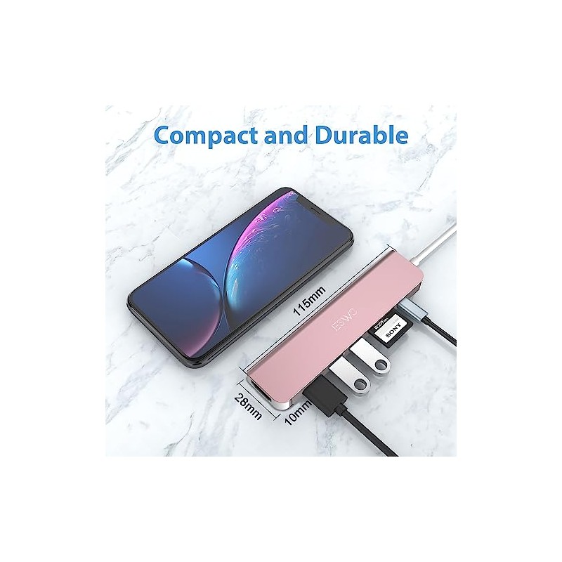 JESWO 7 en 1 HUB USB C, para MacBook ProAirNeoHuaweiDispositivos