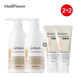 Mediflower 대용량 곡물 페이셜 밀키 클렌징폼 500mlx2+곡물 클렌징폼 150mlx2 Large Capacity Grain Facial Milky Cleansing Foam 500mlx2 + Grain Cleansing Foam 150mlx2