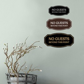 Signs ByLITA Victorian No guests Beyond This Point Business Sign (Black) - Large