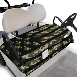 Darisoco Camo American Golf Cart Towel Seat Covers Golf Cart Seat Covers Club Car with 4 Front Pockets Golf Cart Accessories for All-Weather Use
