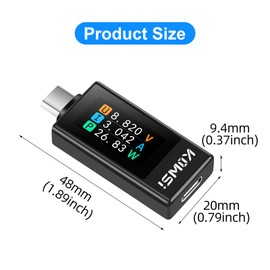 FORIOT Type-C Tester DC4-30V 0-8A Multi-Functional Digital Power Meter with 0.96" TFT Color Screen Bidirectional Current Detection Multimeter Support Current Voltage Power Capacity etc.