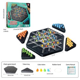 Chain Triangle Chess Game, Strategy Triggle Board Kids Games for Family Night, 2 to 4 Players.