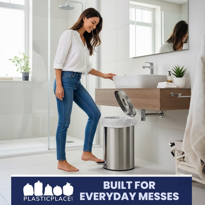 Plasticplace 4 Gallon Trash Bags │ 0.7 Mil │ Drawstring