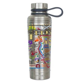 Catstudio Illinois Stainless Steel Water Bottle | BPA Free Triple Wall Insulation with Non Slip Bottom | Great for Running, Hiking, Sports, & Travel