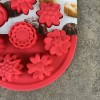 Trudeau Structure Silicone Red Floral Cupcake Pan Mold 8 Flowers
