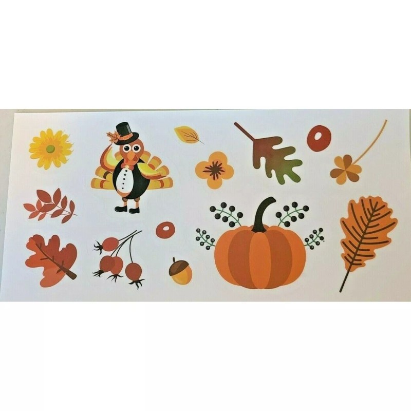 Unbranded 146 PCS 12 Sheets Thanksgiving Window Clings Fall Window