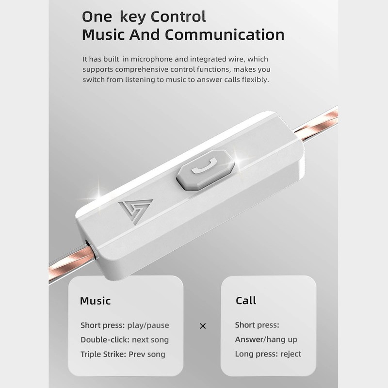 Wired Sound Isolating Earbuds with Microphone Detachable Dynamic Earphone with