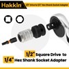 Impact Driver Socket Adapter Hakkin 1/2 Square Drive to 1/4