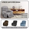 ULTICOR 4-Piece, 1 Seat Recliner Cover, Velvet Stretch Reclining Chair