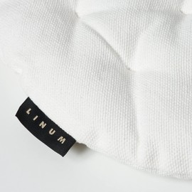 LINUM Pepper Elegant Round Seat Cushion for Indoor and Outdoor Use, Diameter 37 cm, 100% Cotton, Washable, White