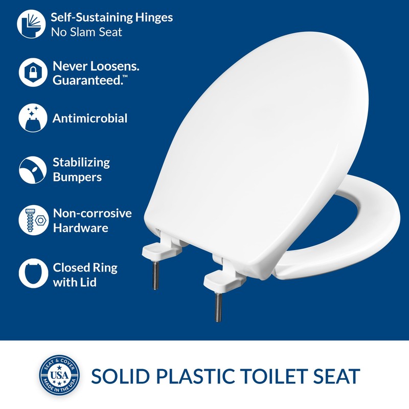 BEMIS 790TDGSL Commercial Heavy Duty Closed Front Toilet Seat with