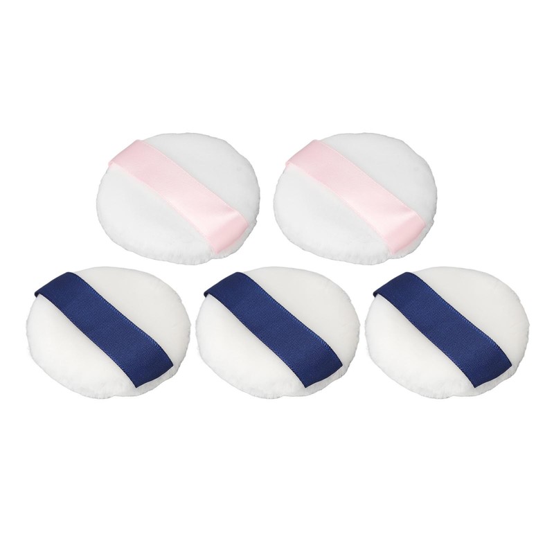 5pcs Face Powder Puff Double Sided Raised Pile Soft Skin