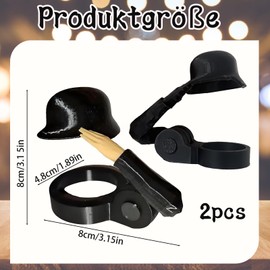 fufupaw 2 Stück Bierflaschen Helm, Soldat Salut Bierflasche Helm, Bierhelm, Flaschenverschluss Helm, Schwarzer Salut Bierflaschen Helm Für Ausgehen, Unternehmen, Zuhause, Schule, Geschenk Und Bar