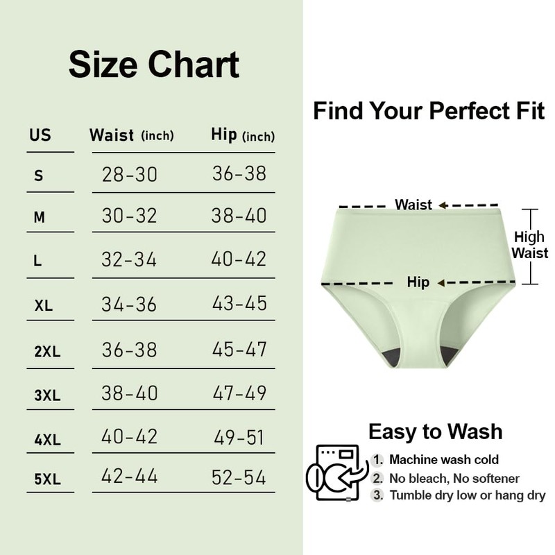 BATTEWA Washable Absorbency Incontinence Regular Underwear for Women, Reusable Leak