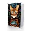 Artery8 Birthday Greeting Card Bengal Cat Lover Abstract Pattern For