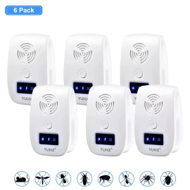 YUHX Ultrasonic Pest Repeller 6 Packs Electronic Indoor Plug in for Insects, Pest Con