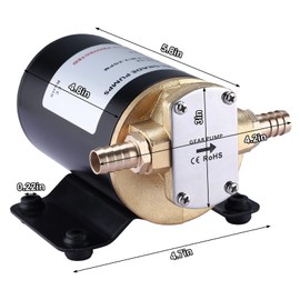 NovelBee Self Priming Impeller Pump,3.2GPM Gear Oil Pump,Self Priming Oil Change Extractor Pump for Diesel Lubricants Machinery Fuel Scavenge Oil Transfer (24V)