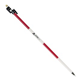 AdirPro Aluminum Prism Pole - Telescopic 12’ (3.7m) - Adjustable Tip – Quick Release Clamp - Metric Graduation - Strong & Lightweight GPS Pole - for Use with Prisms - Rover Rod - GNSS Instruments