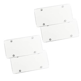 ZONETECH Clear Unbreakable License Plate Shields 4-Pack Novelty/License Plate Clear Durable Flat Thick Shields
