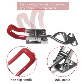 CUKAYO 2pcs Toggle Latch Clamp 4001, Adjustable 304 Stainless Steel Pull Hasp Latches, Quick Release Hand Tool Toggle Clamp for Smoker Lid Jig,Case Trunk,Door,220Lbs Holding Capacity