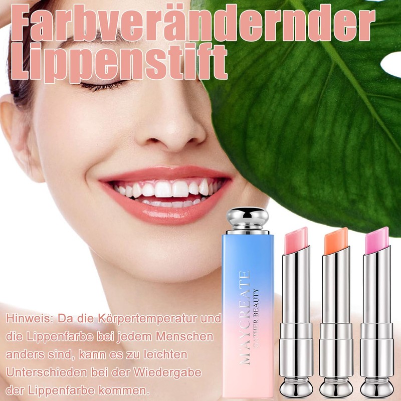 Lipstick with Colour Gradient, 3 Pieces, Waterproof, Moisturising Lip Balm