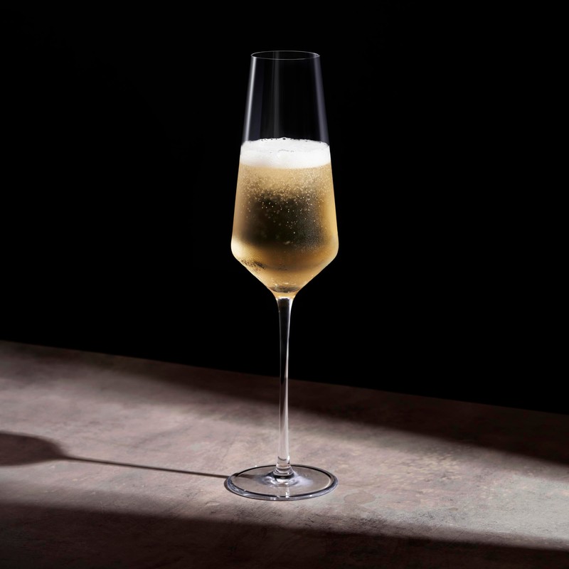 Viski Liminal Crystal Flutes, Ultrathin Clear Drinking Glasses, Thin &