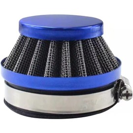 Motorbike Bike 60mm Air Filter Sports Performance Cone Carburettor Low Profile Blue